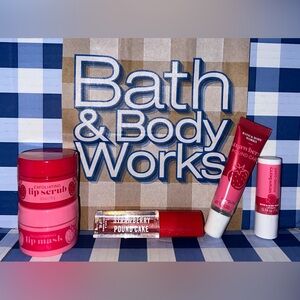 New/Unopened Strawberry Pound Cake Lip Care Bundle - Bath & Body Works